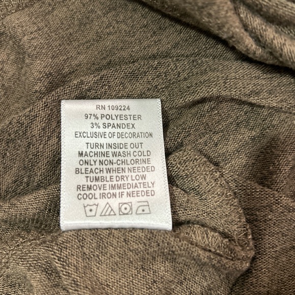 Indigo Soul Sweater Shirt Women’s Large Brown Crochet Shark Bite Asymmetrical - Picture 8 of 11